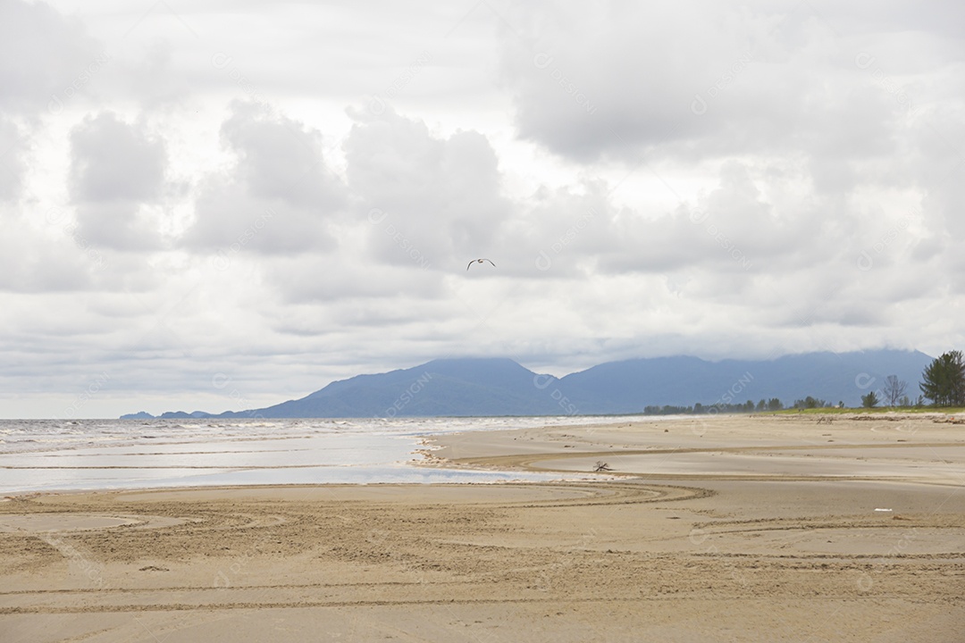 Linda paisagem de praia deserta
