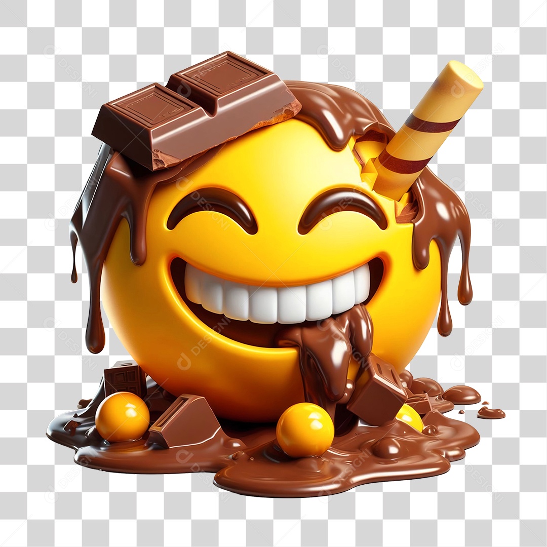 Emoji 3D Gestos Emoções Chocolate PNG Transparente