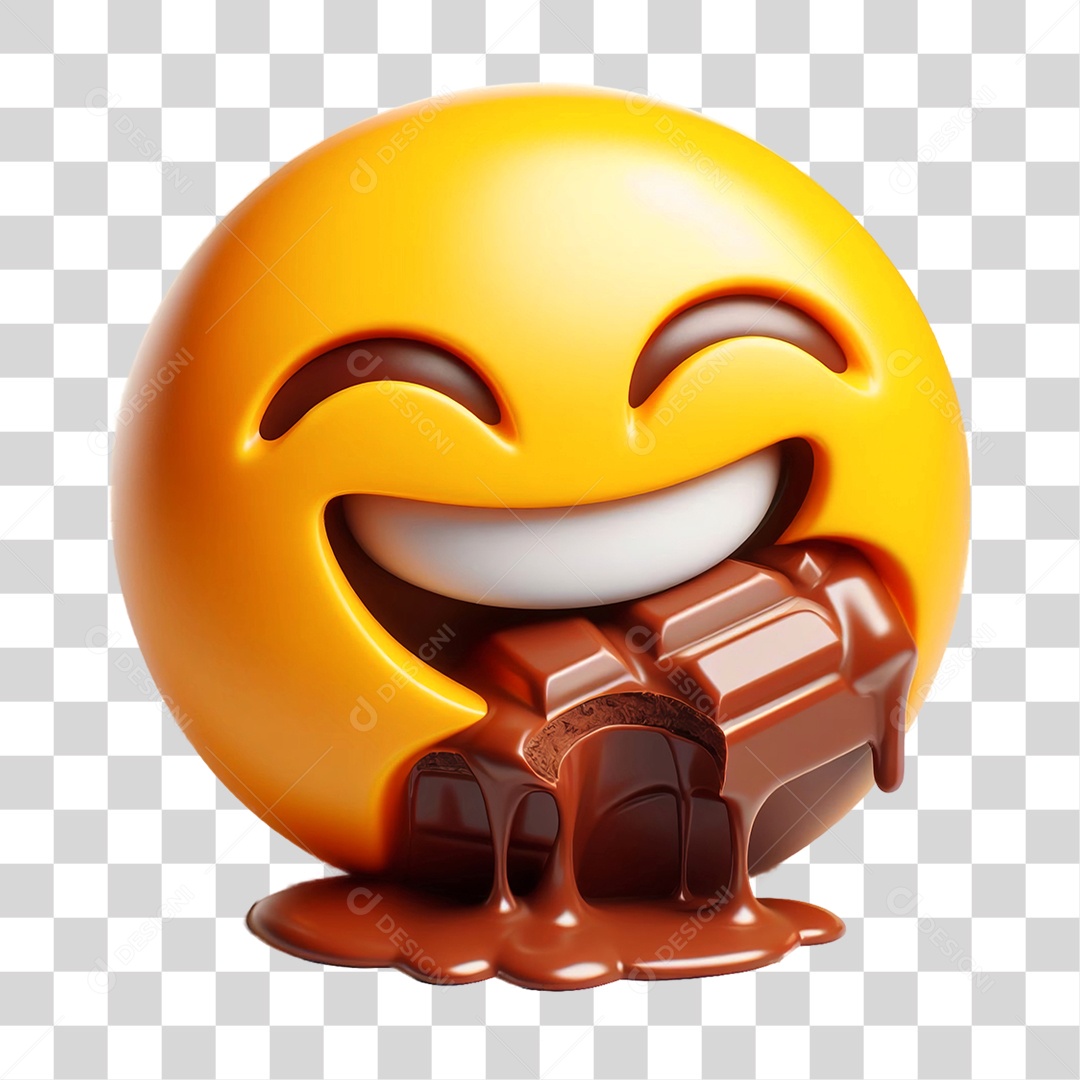 Emoji 3D Gestos Emoções Chocolate PNG Transparente