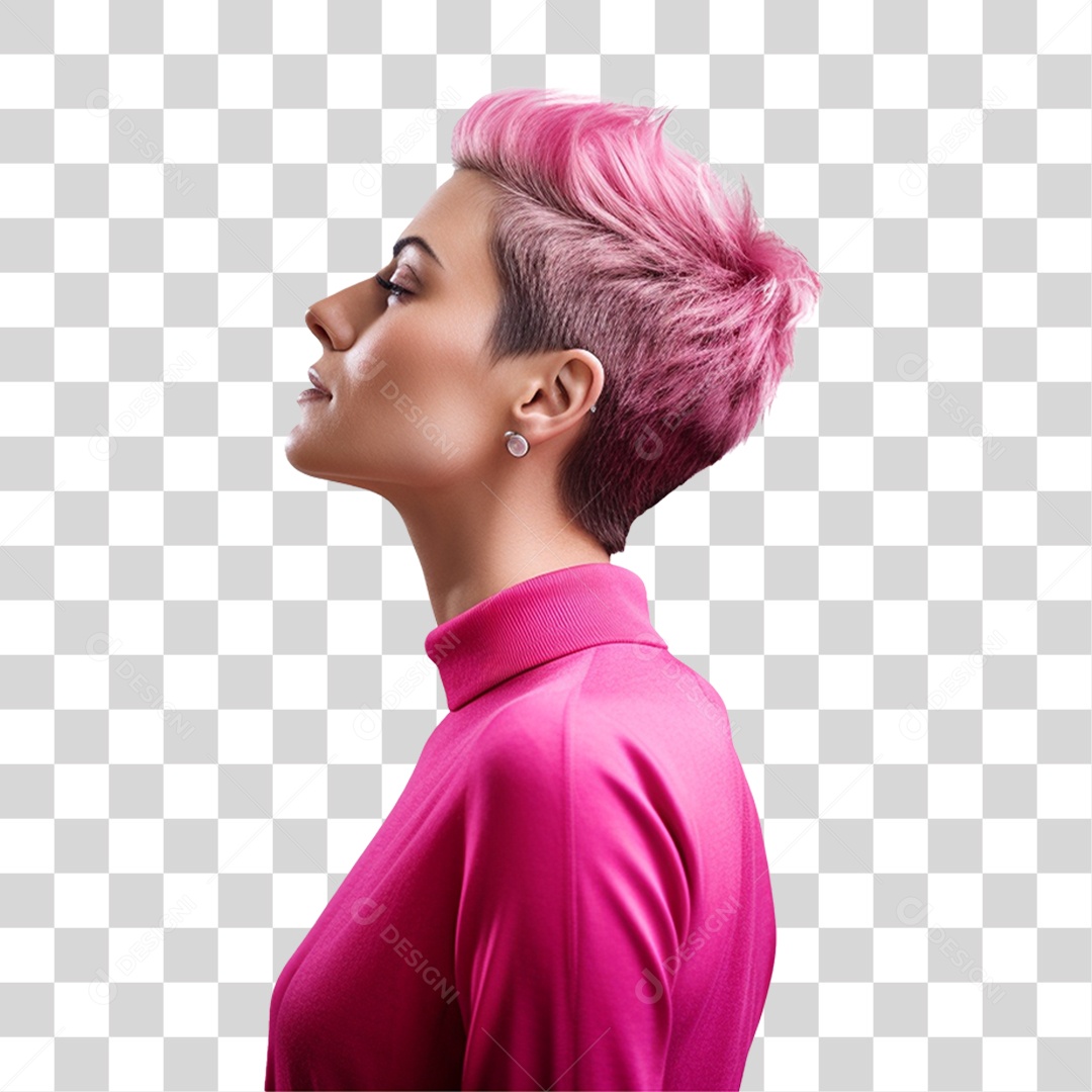 Mulher Usando Roupa Rosa Gestos PNG Transparente