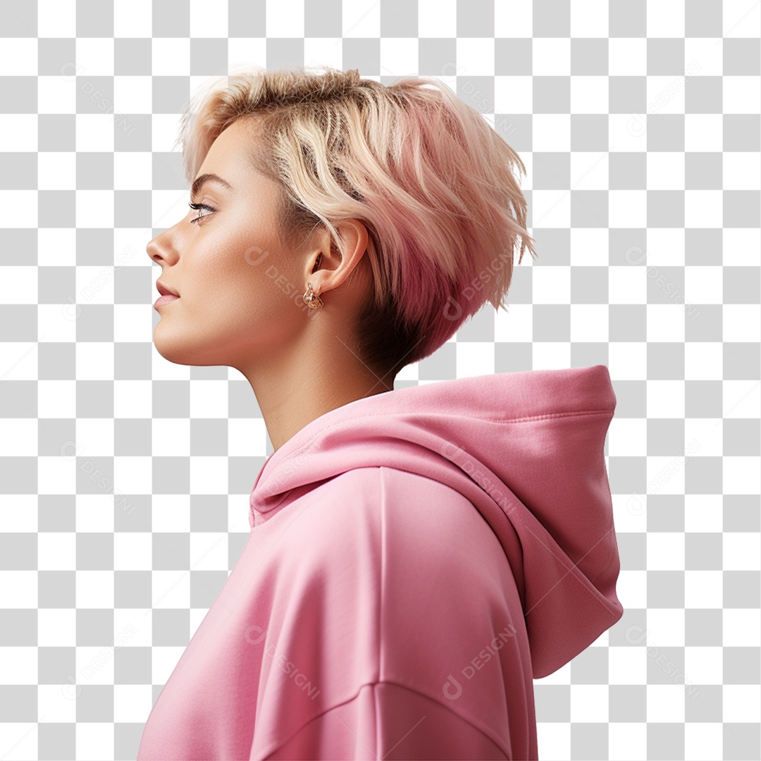 Mulher Usando Roupa Rosa Gestos PNG Transparente