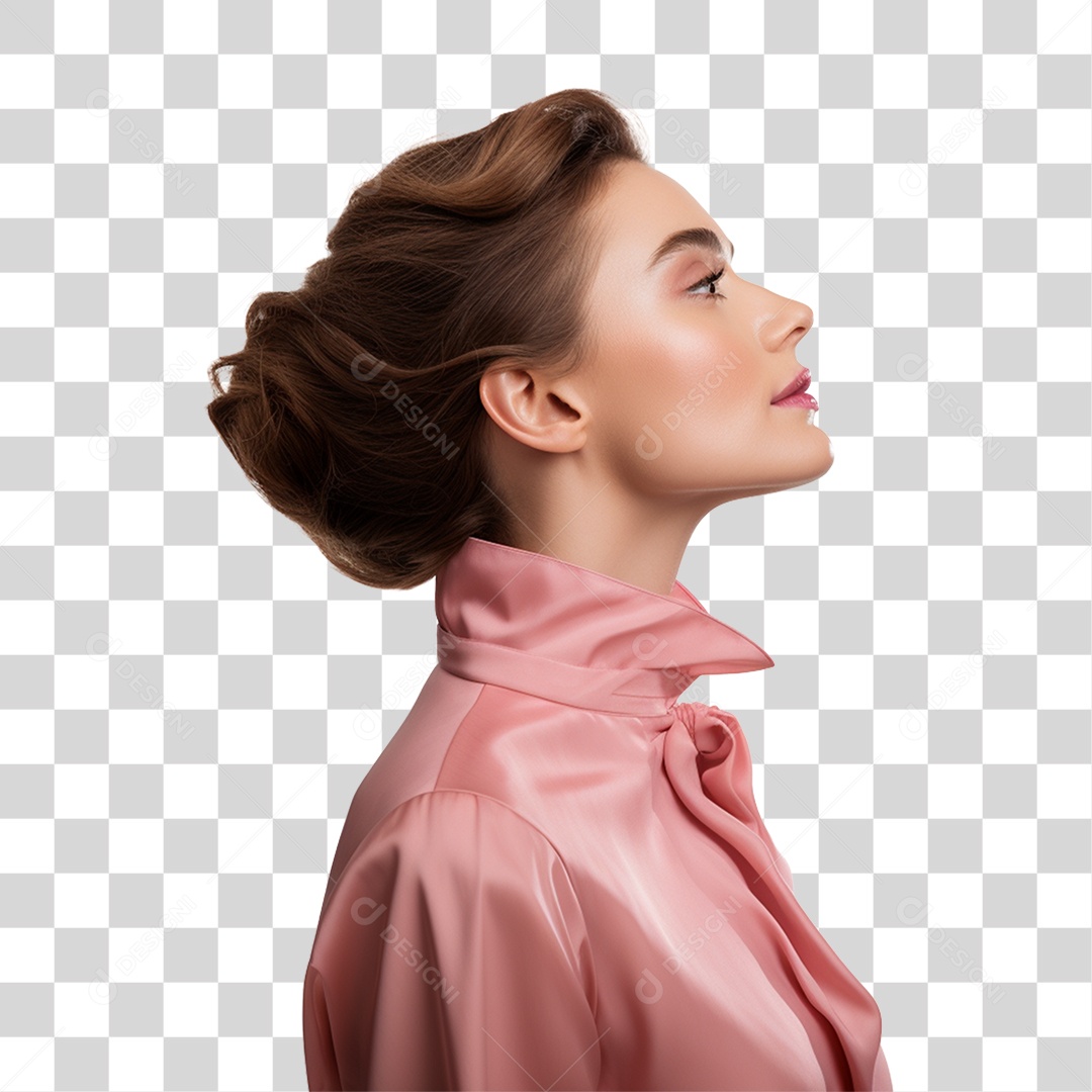 Mulher Usando Roupa Rosa Gestos Comemoração PNG Transparente