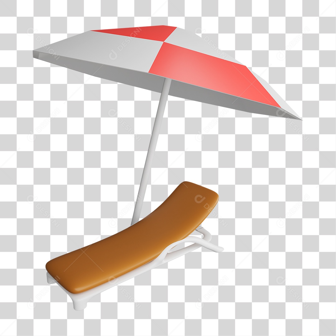 Elemento 3D Cadeira de Praia PNG Transparente