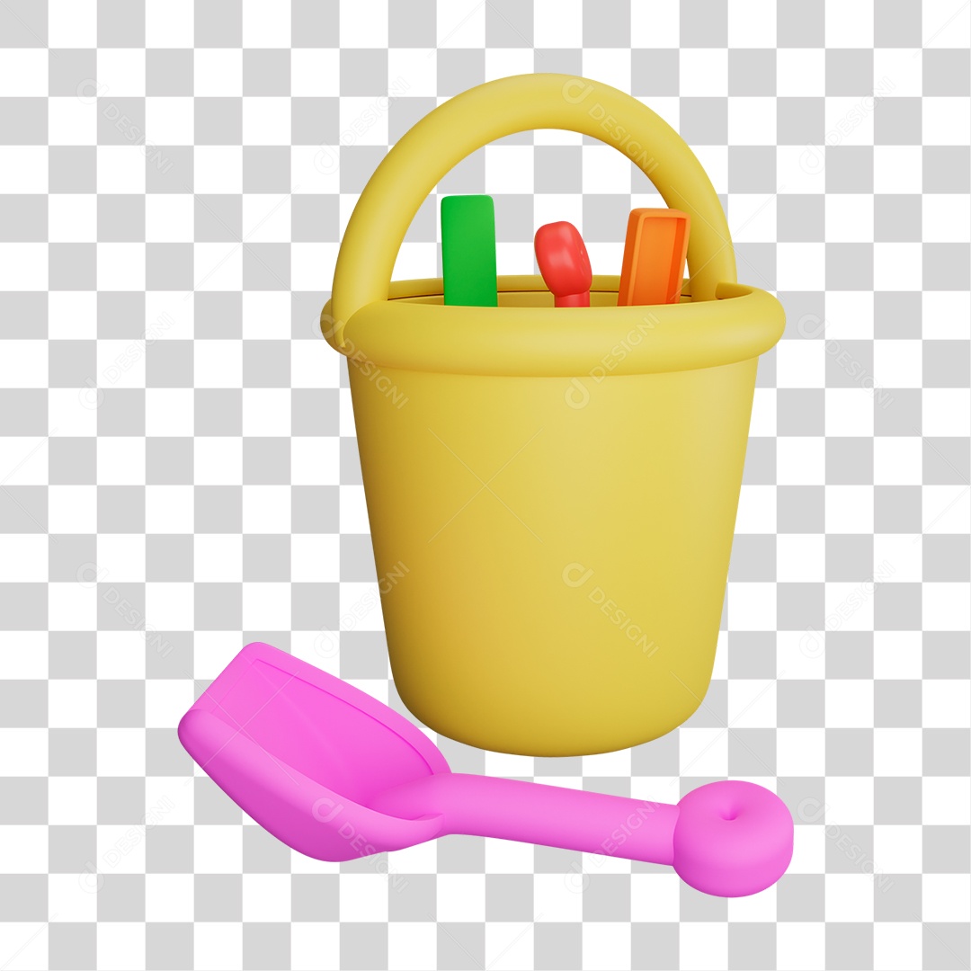 Elemento 3D Brinquedos de Praia PNG Transparente