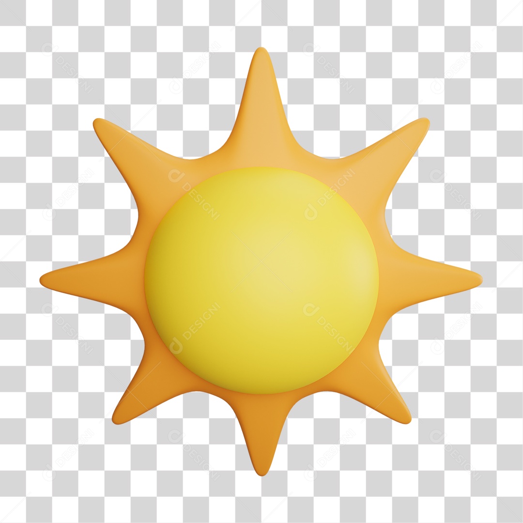 Elemento 3D Sol de Praia PNG Transparente