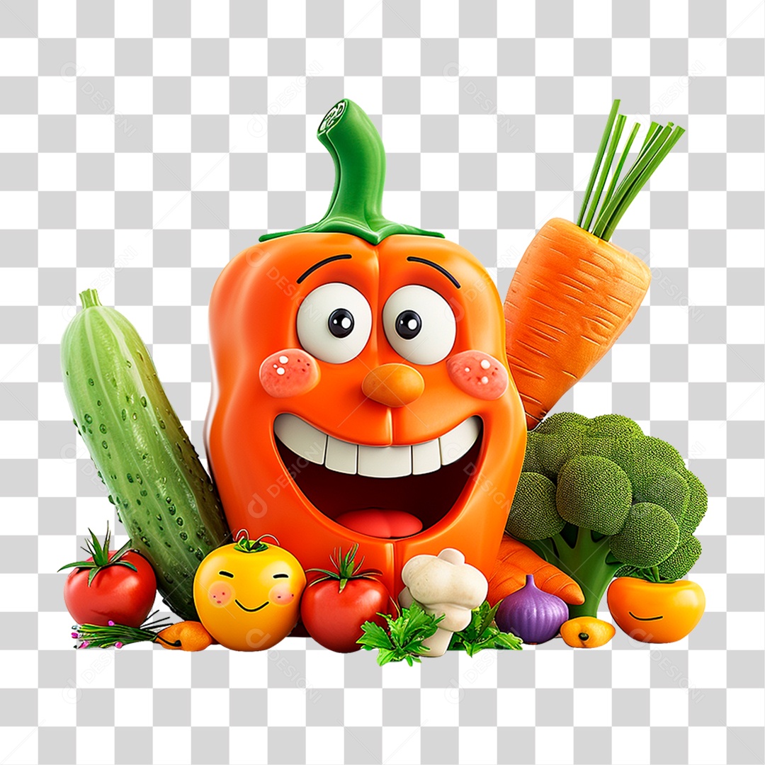 Transparent PNG 3D Vegetable Mascot