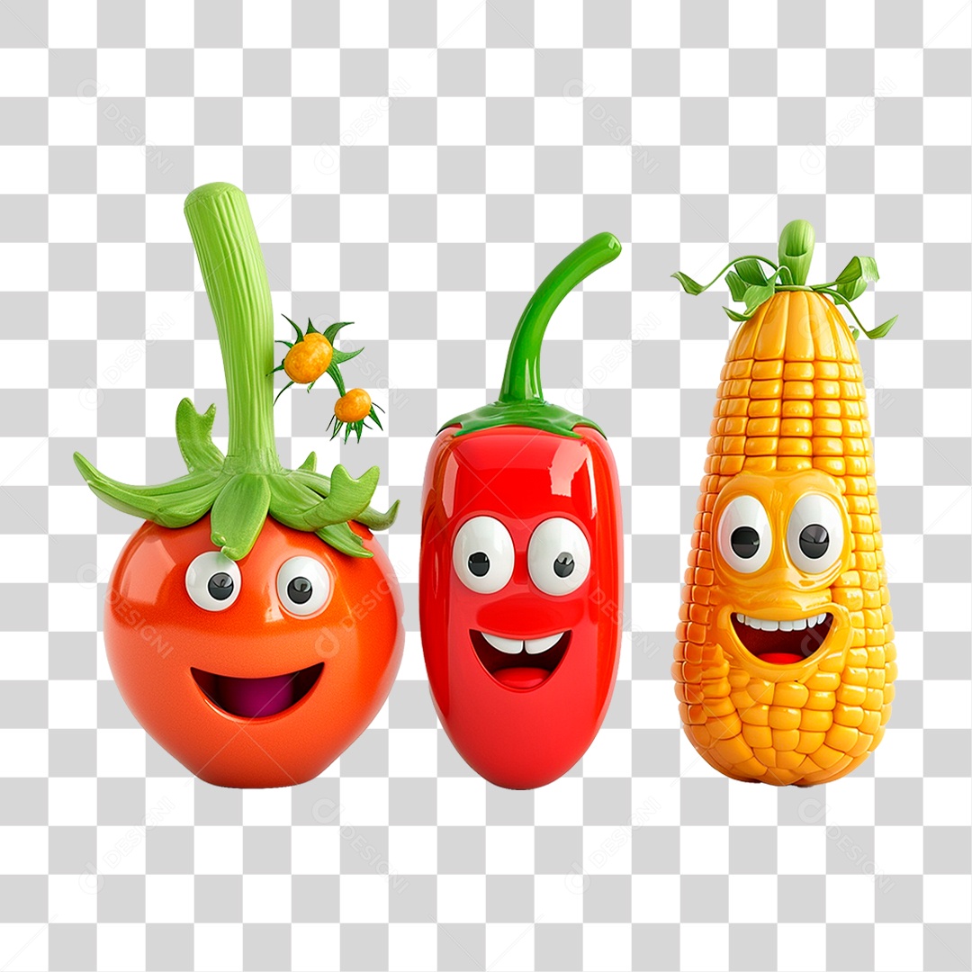 Transparent PNG 3D Vegetable Mascot