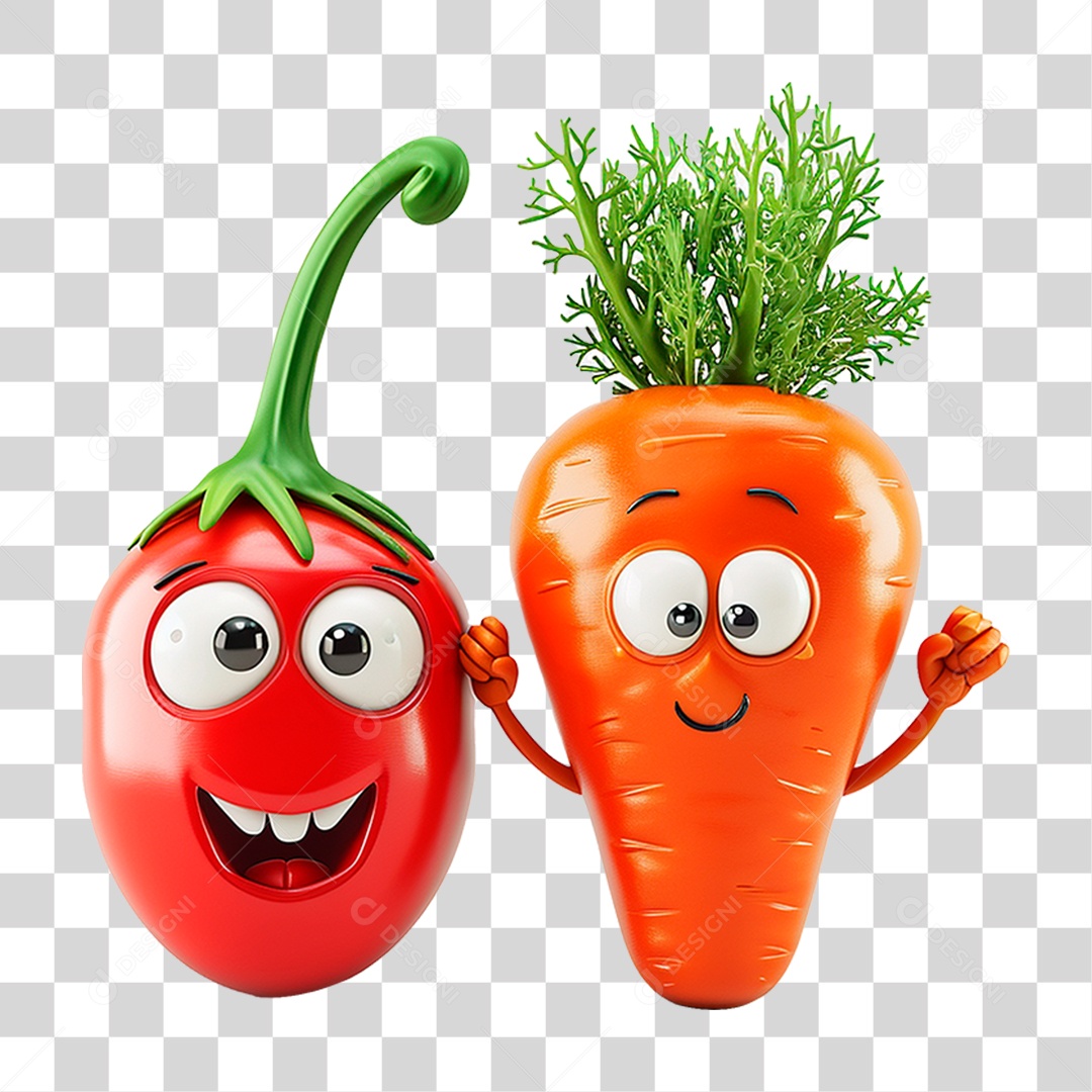 Transparent PNG 3D Vegetable Mascot