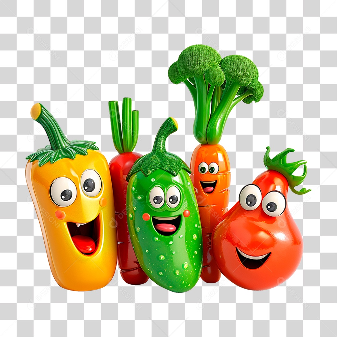 Transparent PNG 3D Vegetable Mascot