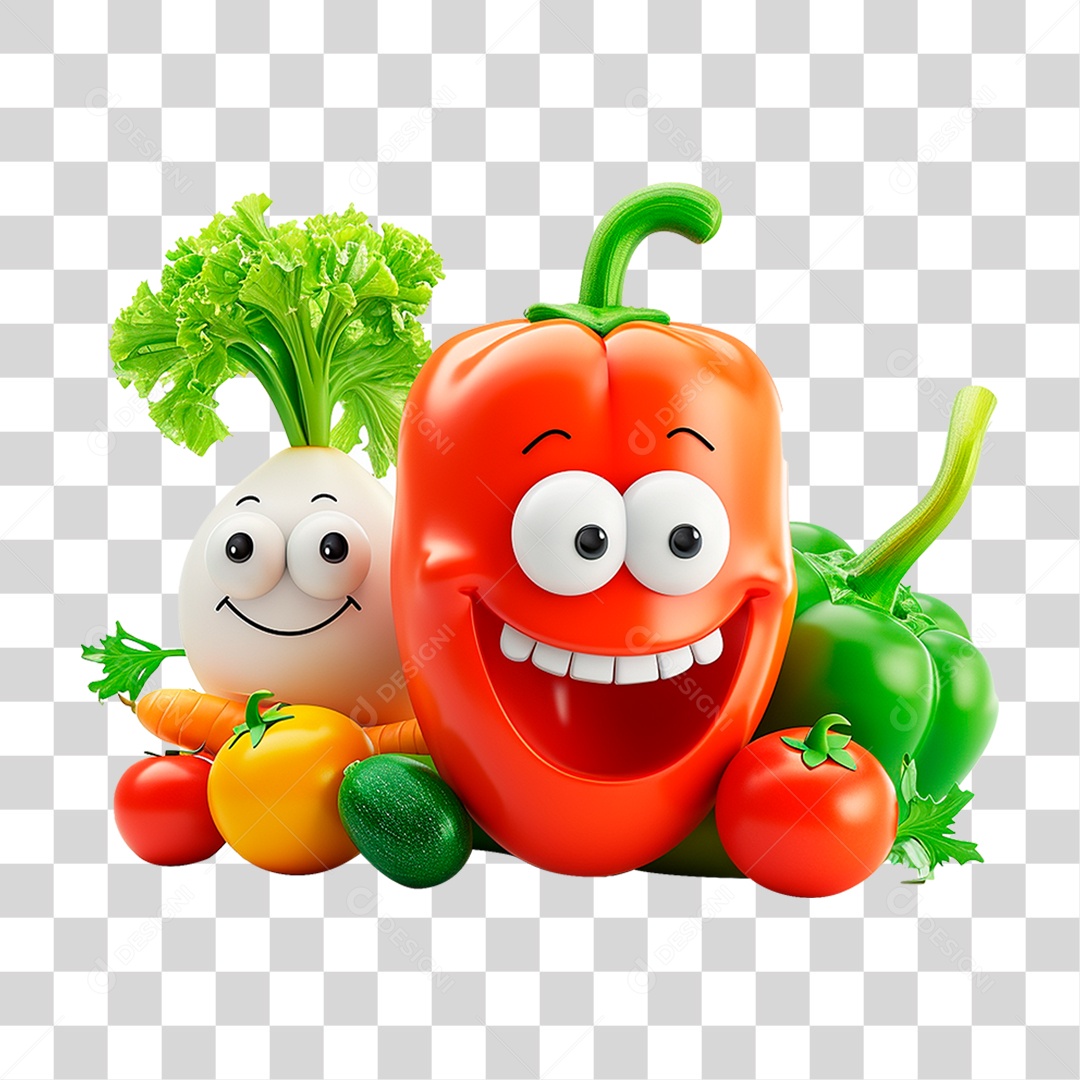 Transparent PNG 3D Vegetable Mascot