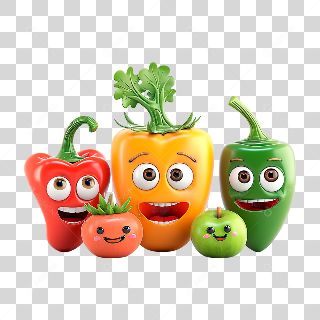 Transparent PNG 3D Vegetable Mascot