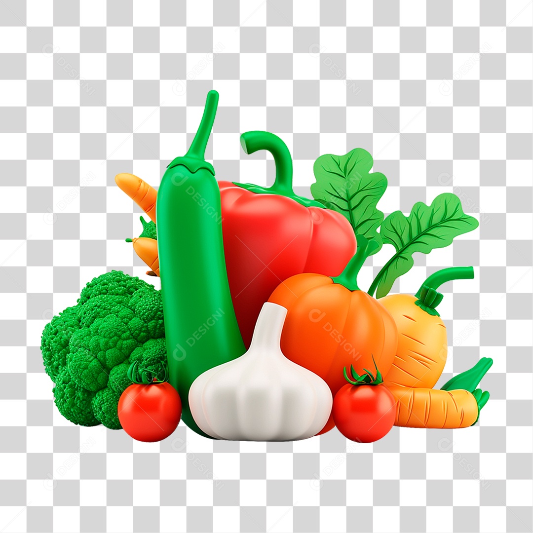 Transparent PNG 3D Vegetable Mascot