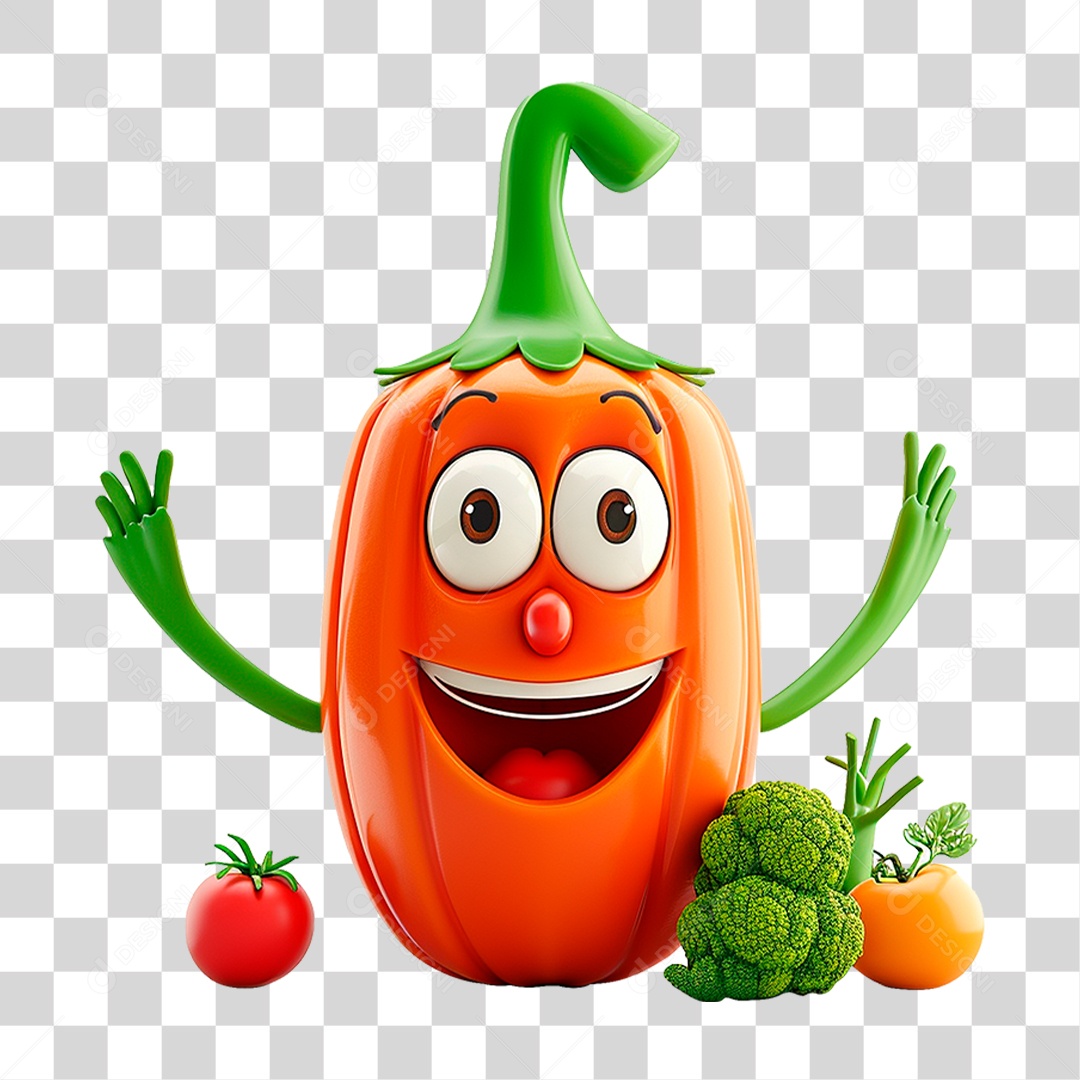 Transparent PNG 3D Vegetable Mascot