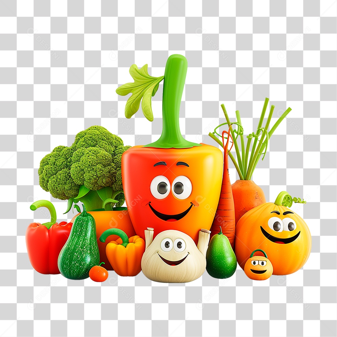 Transparent PNG 3D Vegetable Mascot