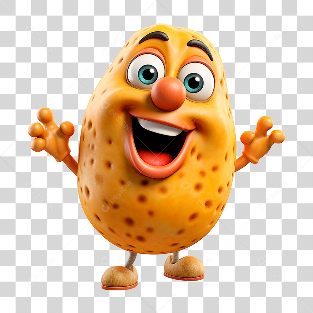 Mascote Batata PNG Transparente