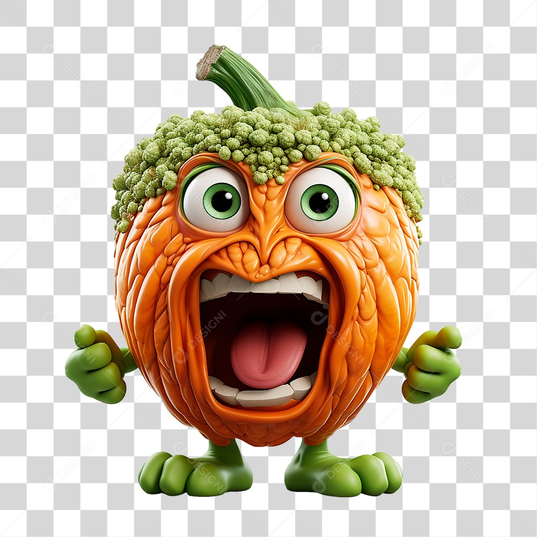 Mascote Abóbora PNG Transparente