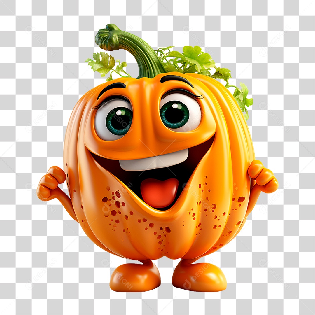 Mascote Abóbora PNG Transparente