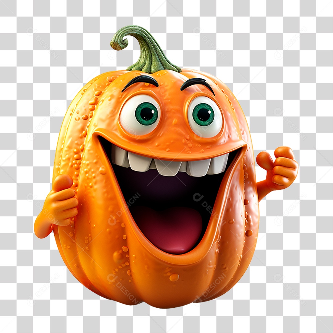 Mascote Abóbora PNG Transparente