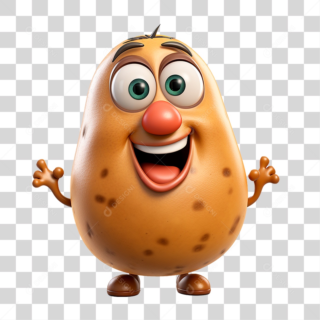 Mascote Batata PNG Transparente