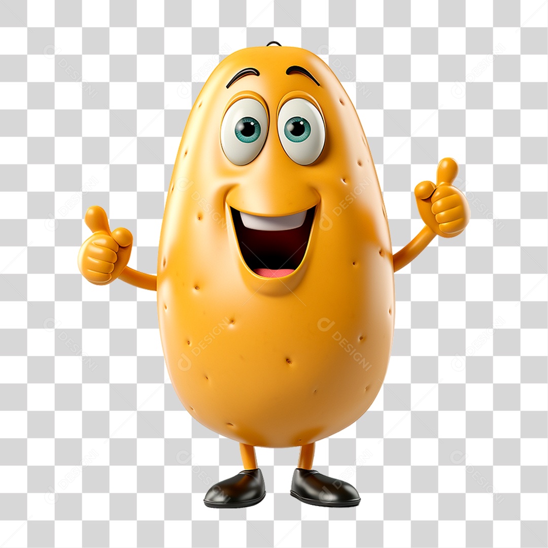 Mascote Batata PNG Transparente
