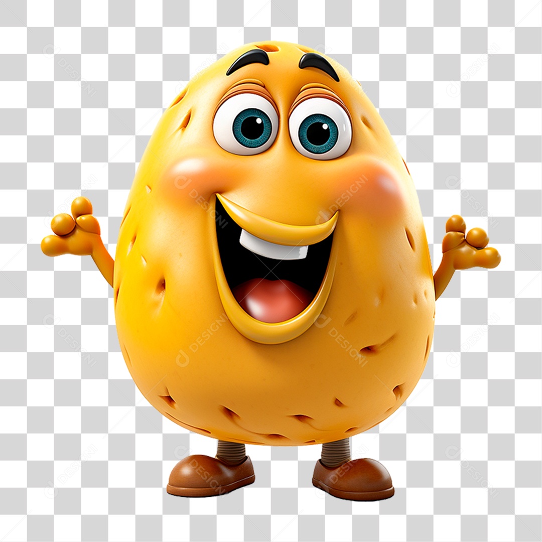 Mascote Batata PNG Transparente