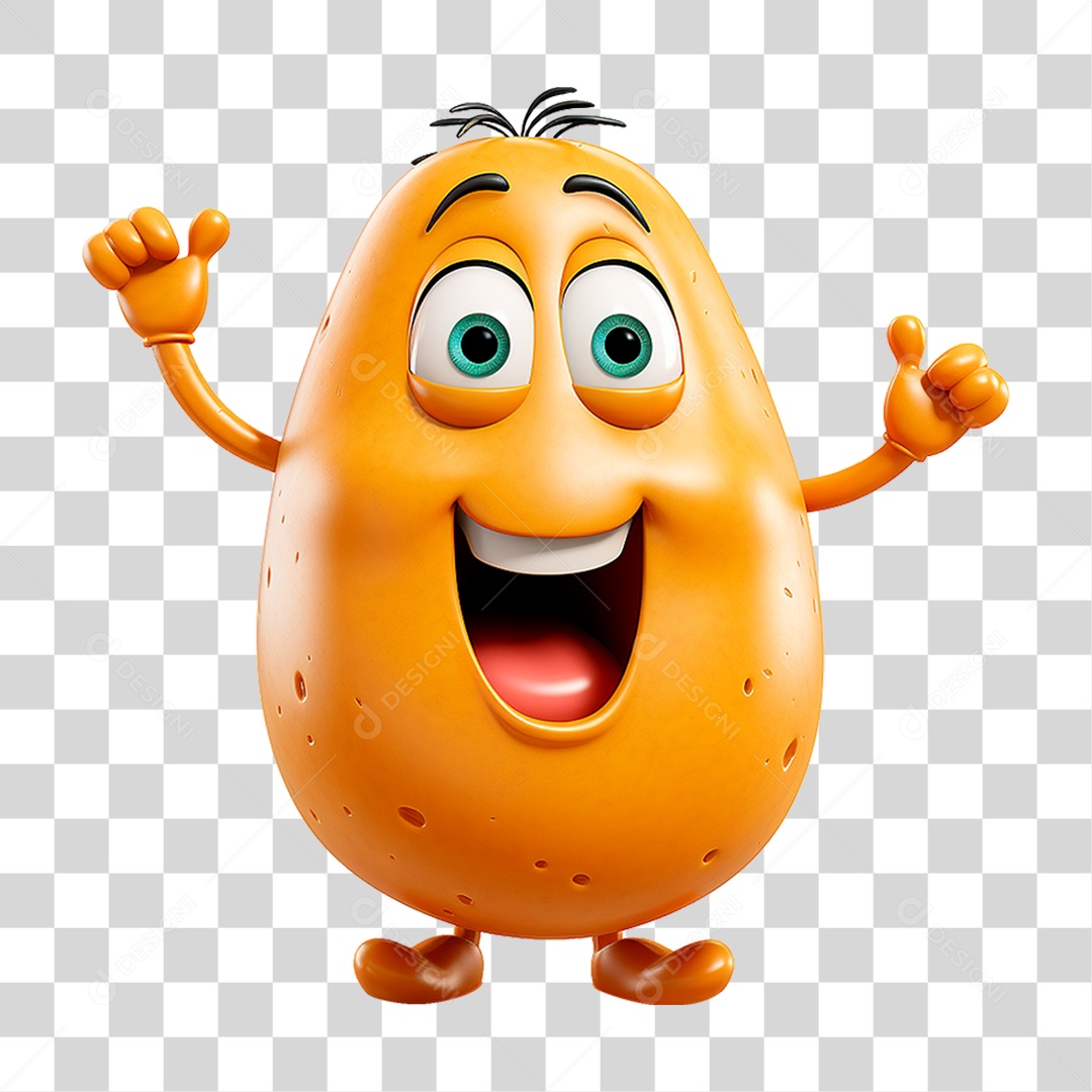 Mascote Batata PNG Transparente