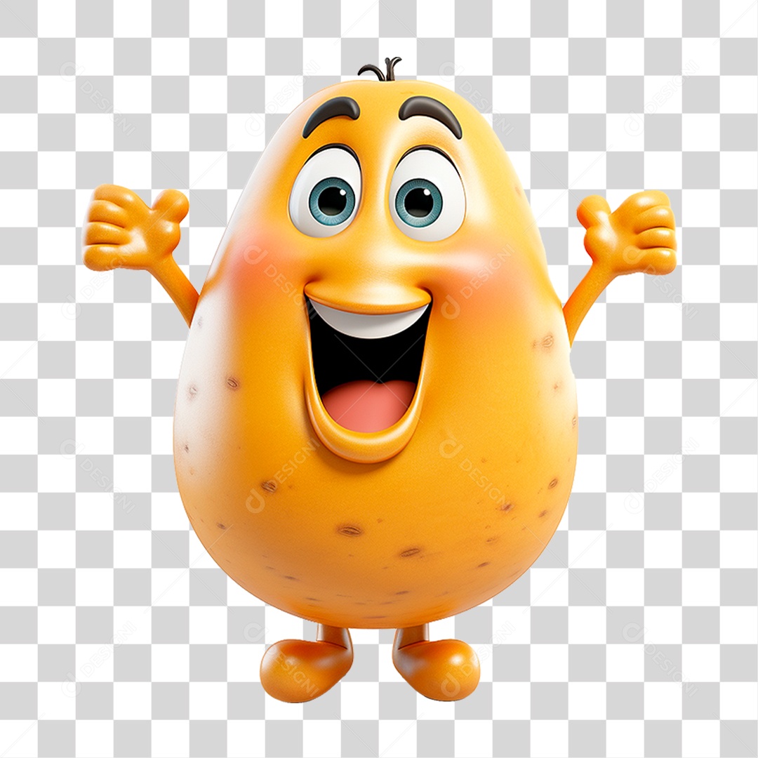 Mascote Batata PNG Transparente