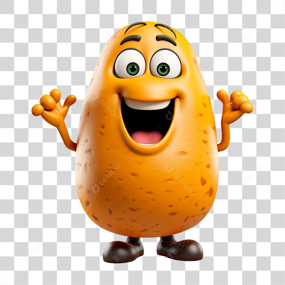 Mascote Batata PNG Transparente