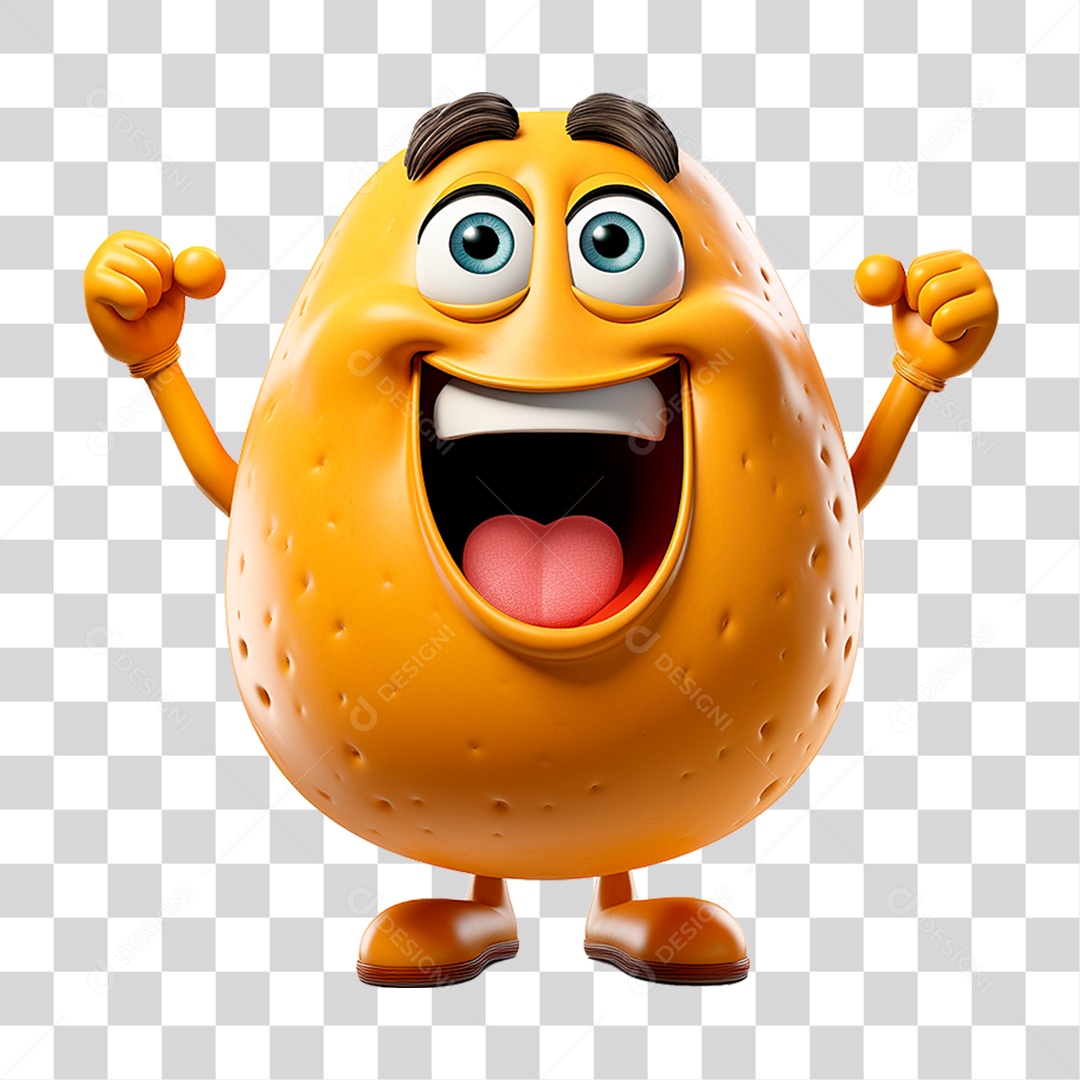 Mascote Batata PNG Transparente