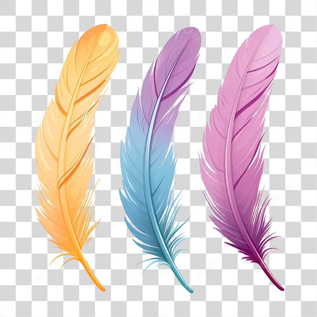 Pena Colorida PNG Transparente