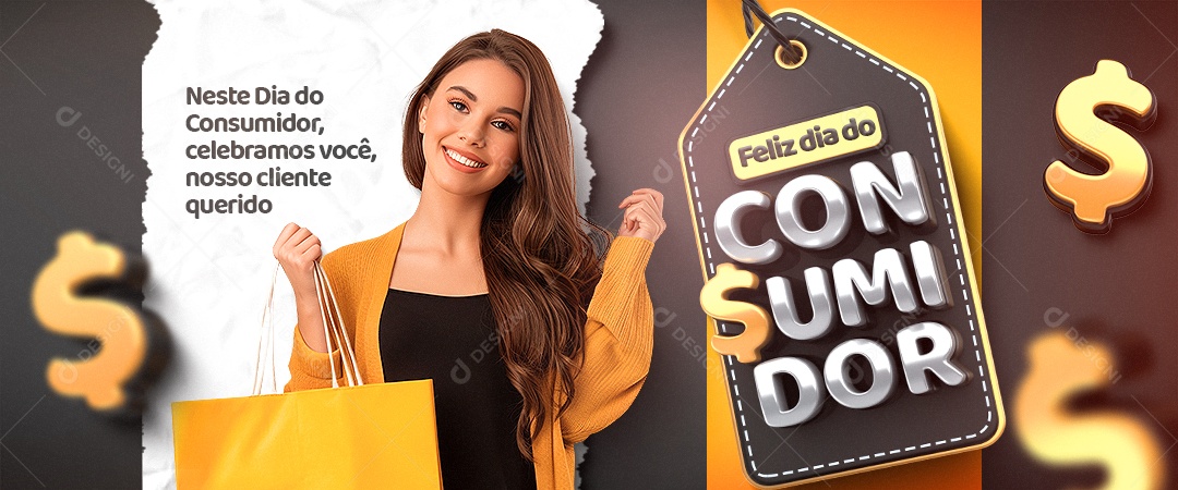 Banner Feliz Dia do Consumidor 15 de Março Social Media PSD Editável
