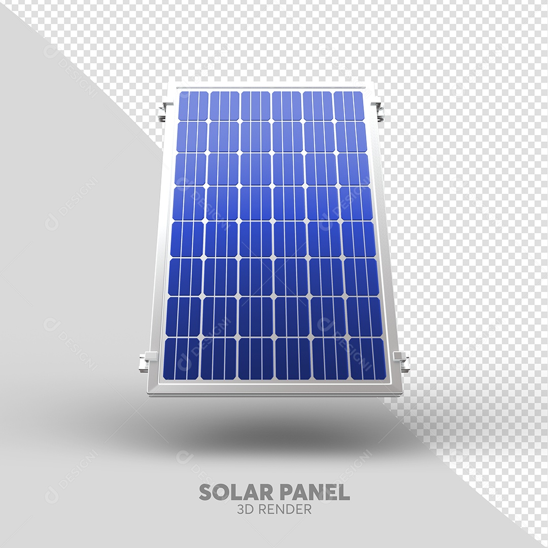 Painel Solar Elemento 3D para Composição PSD
