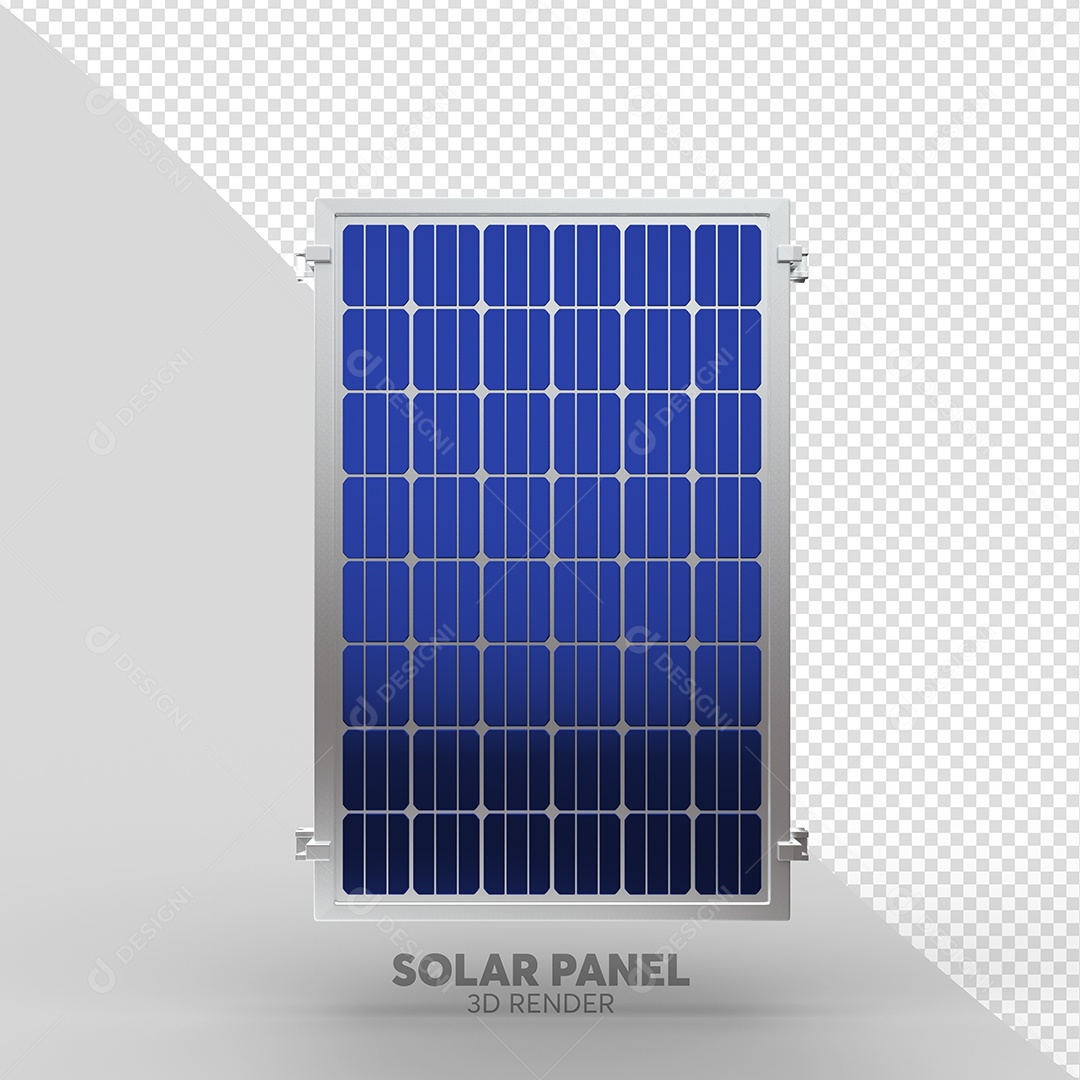 Elemento 3D Painel Solar para Composição PSD