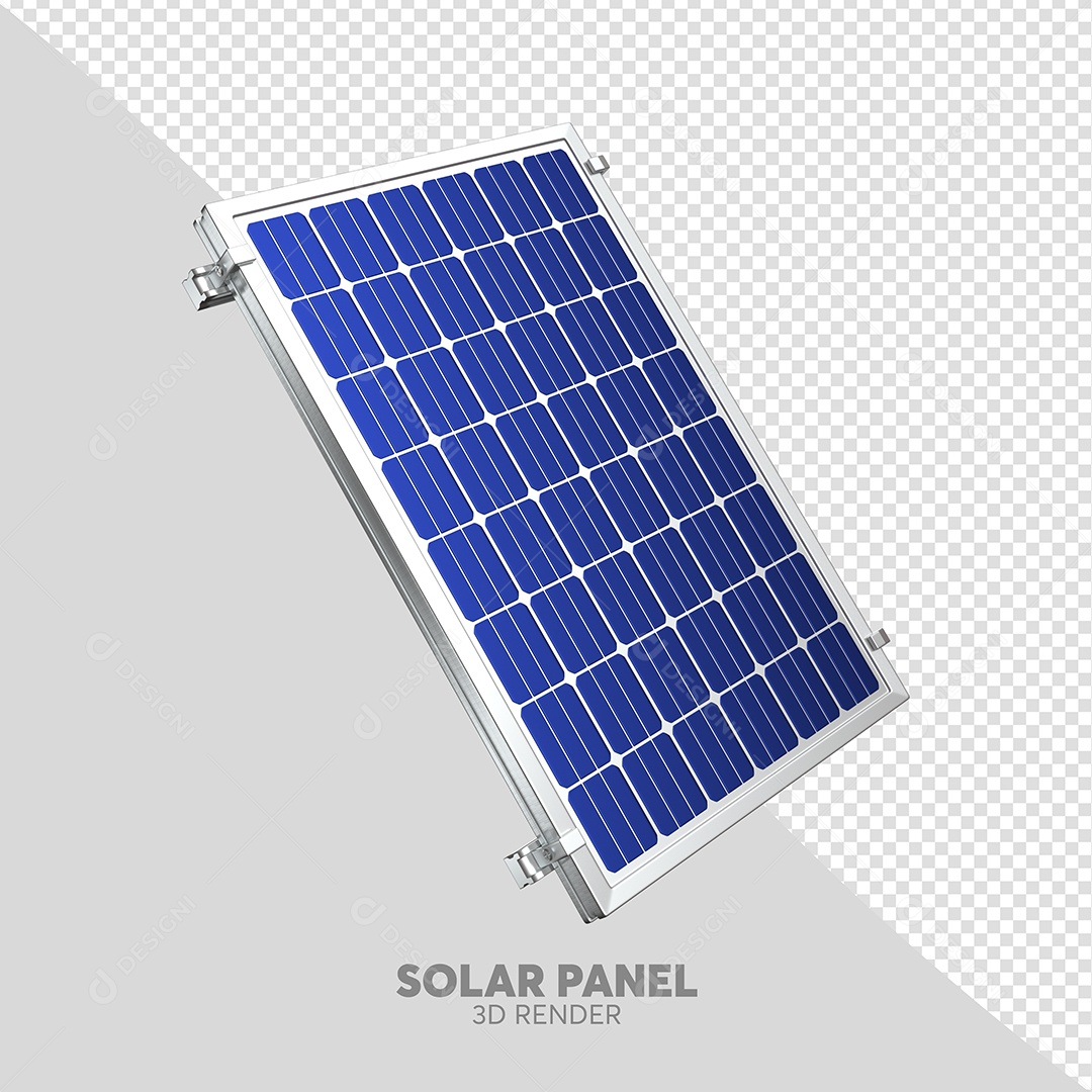 Painel Solar Elemento 3D para Composição PSD