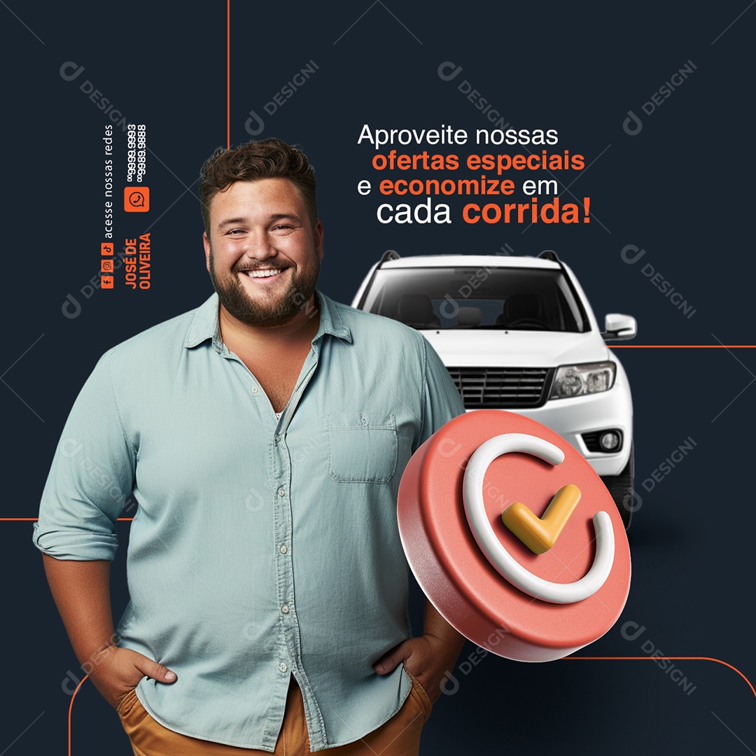 Uber Aproveite nossas ofertas especiais e economize Social Media PSD Editável