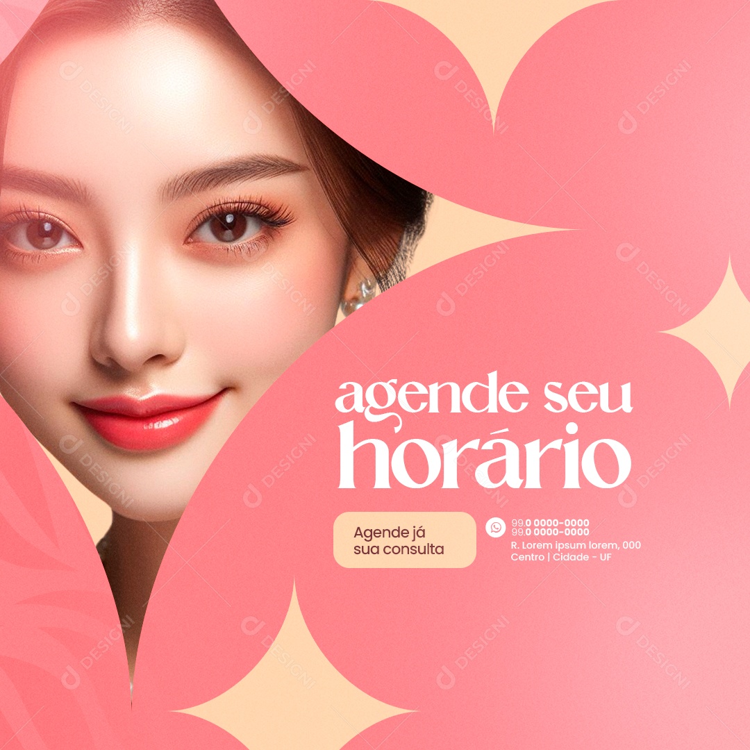 Clínica Estética Harmonização agende seu horário Social Media PSD Editável