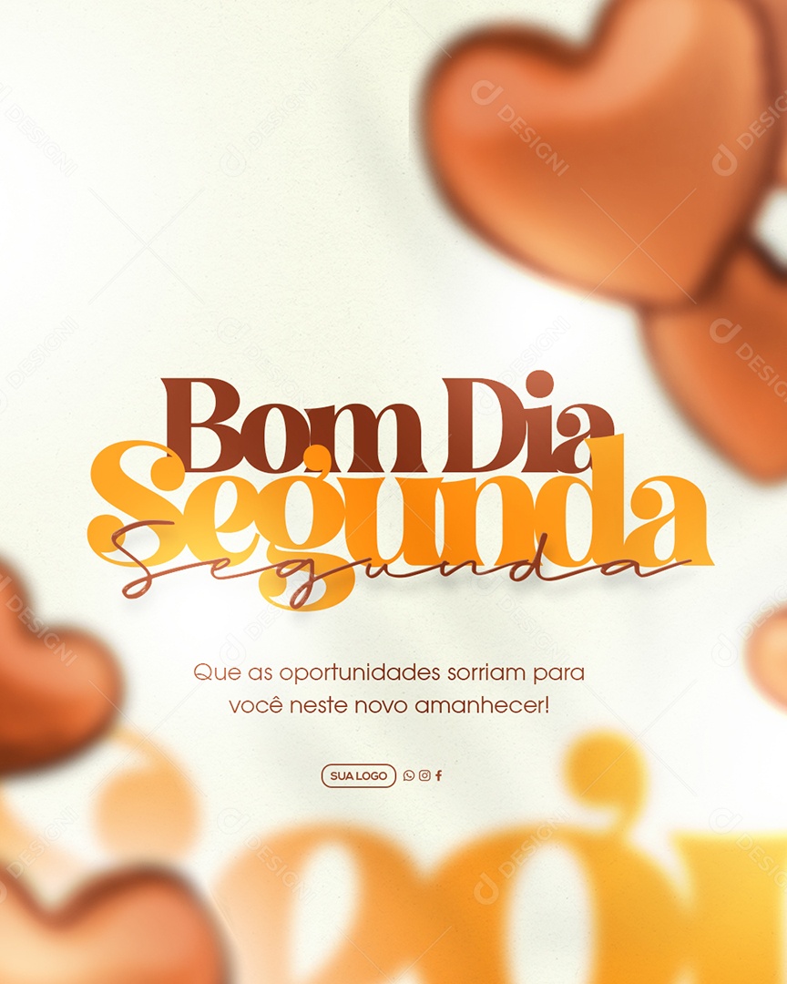 Social Media Frase Motivacional Bom Dia Segunda PSD Editável