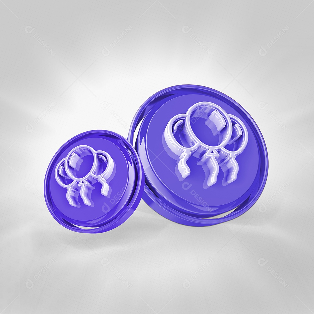 Elemento 3D Circulo Azul Com Formas PSD