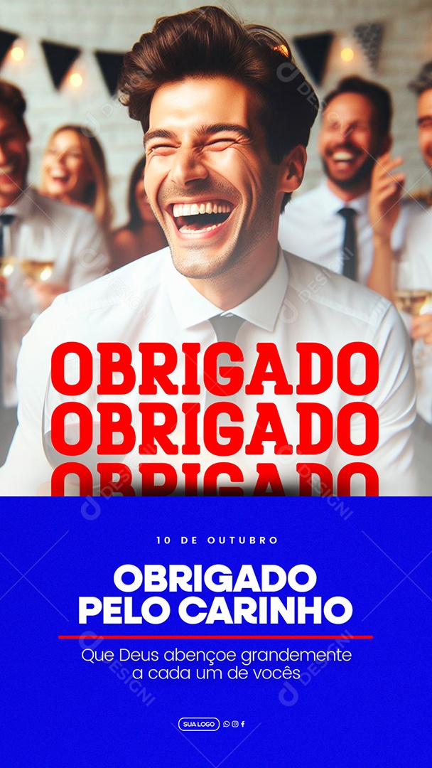 Social Media Obrigado Pelo Carinho PSD Editável