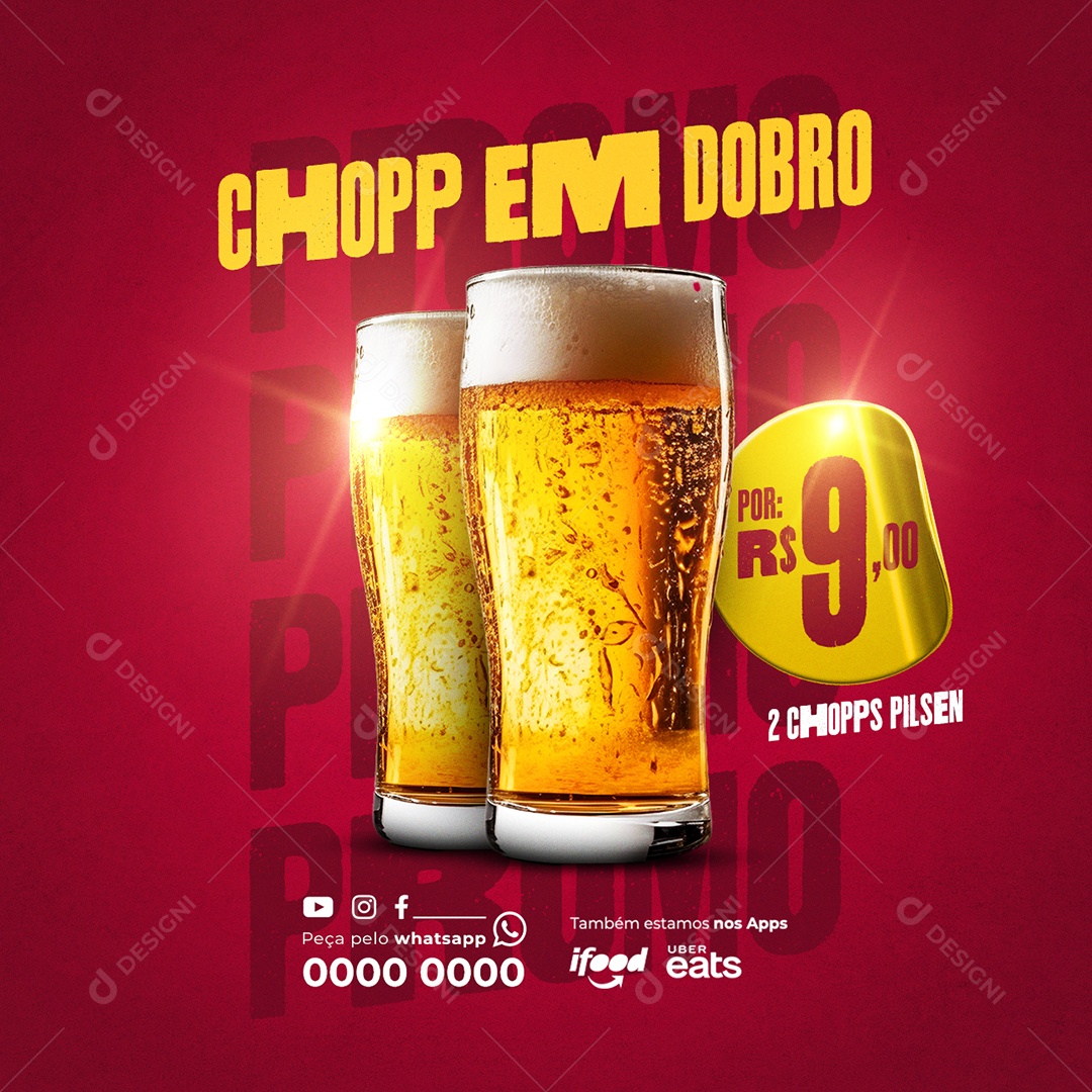 Chopp em Dobro Pilsen Social Media PSD Editável