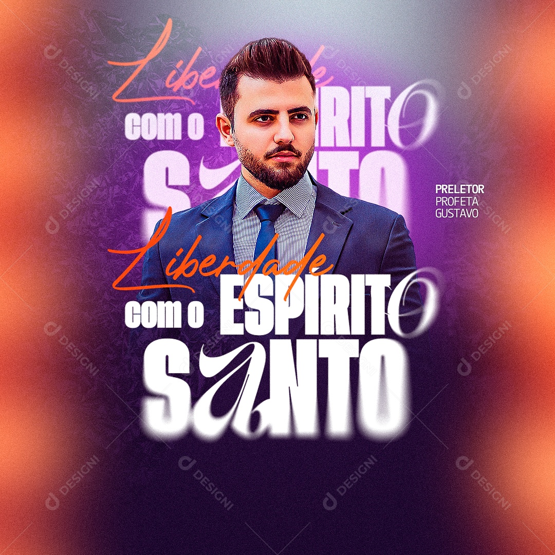 Social Media Culto Igreja Liberdade Com o Espirito PSD Editável