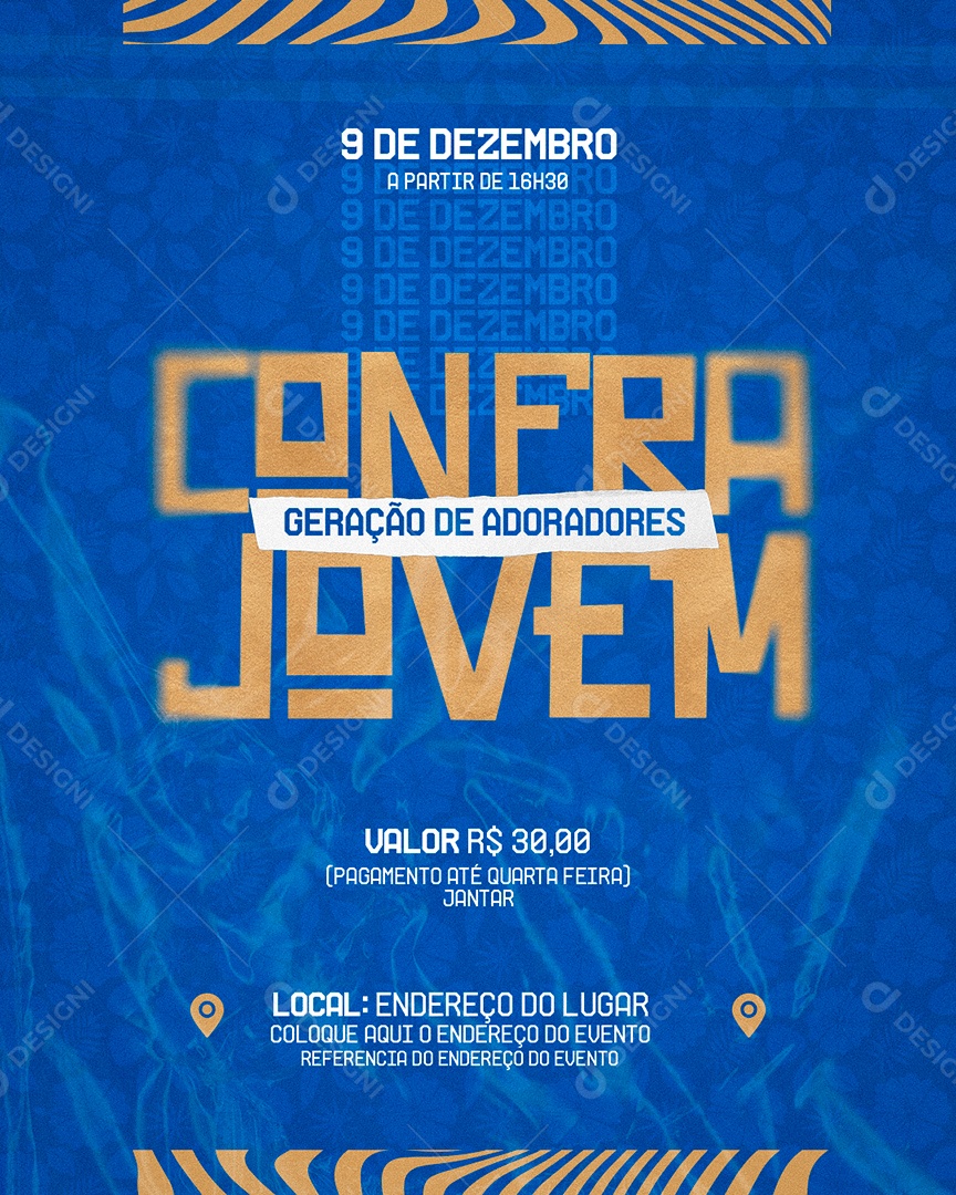 Social Media Culto Igreja Geração de Adoradores PSD Editável