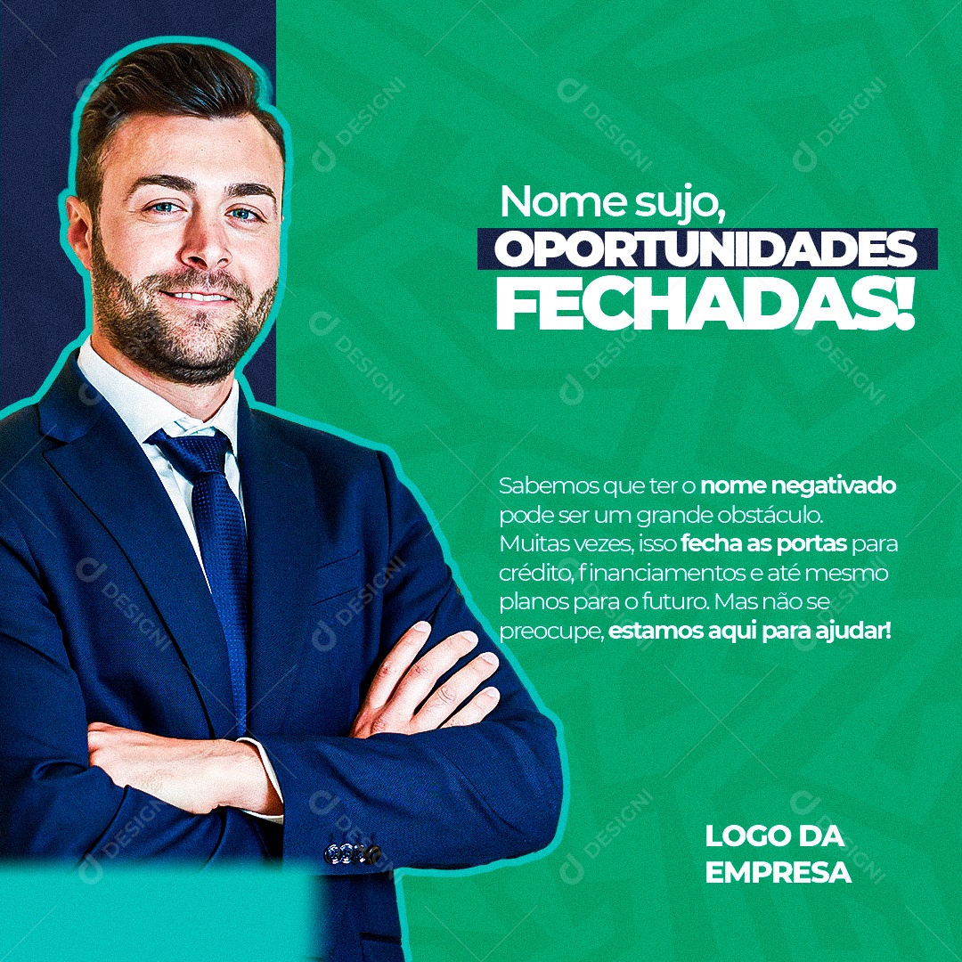 Social Media Serasa Consumidor Nome Sujo PSD Editável