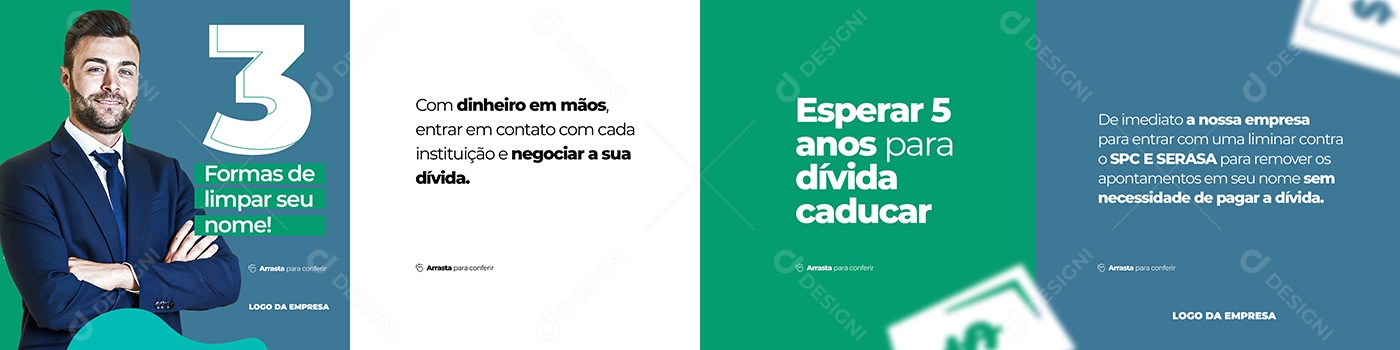 Social Media Serasa Consumidor Carrossel PSD Editável