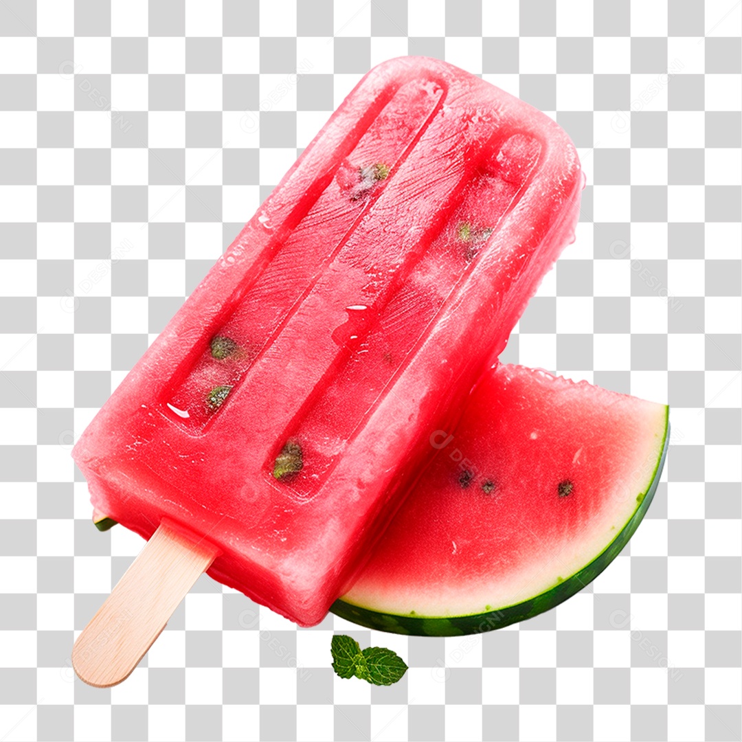 Picolé de Melancia PNG Transparente