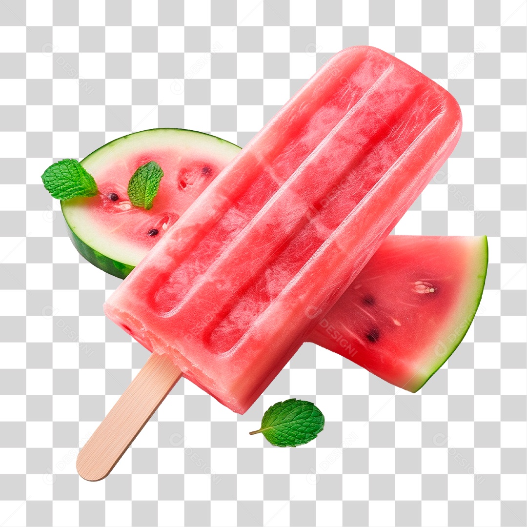 Picolé de Melancia PNG Transparente