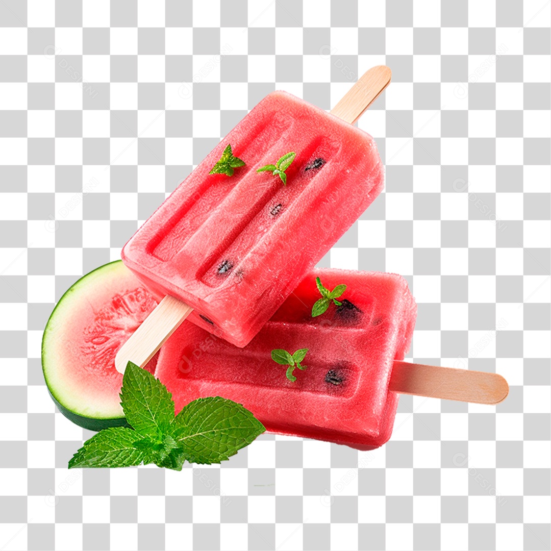 Picolé de Melancia PNG Transparente