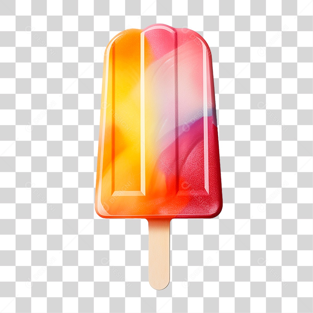 Picolé de Morango PNG Transparente