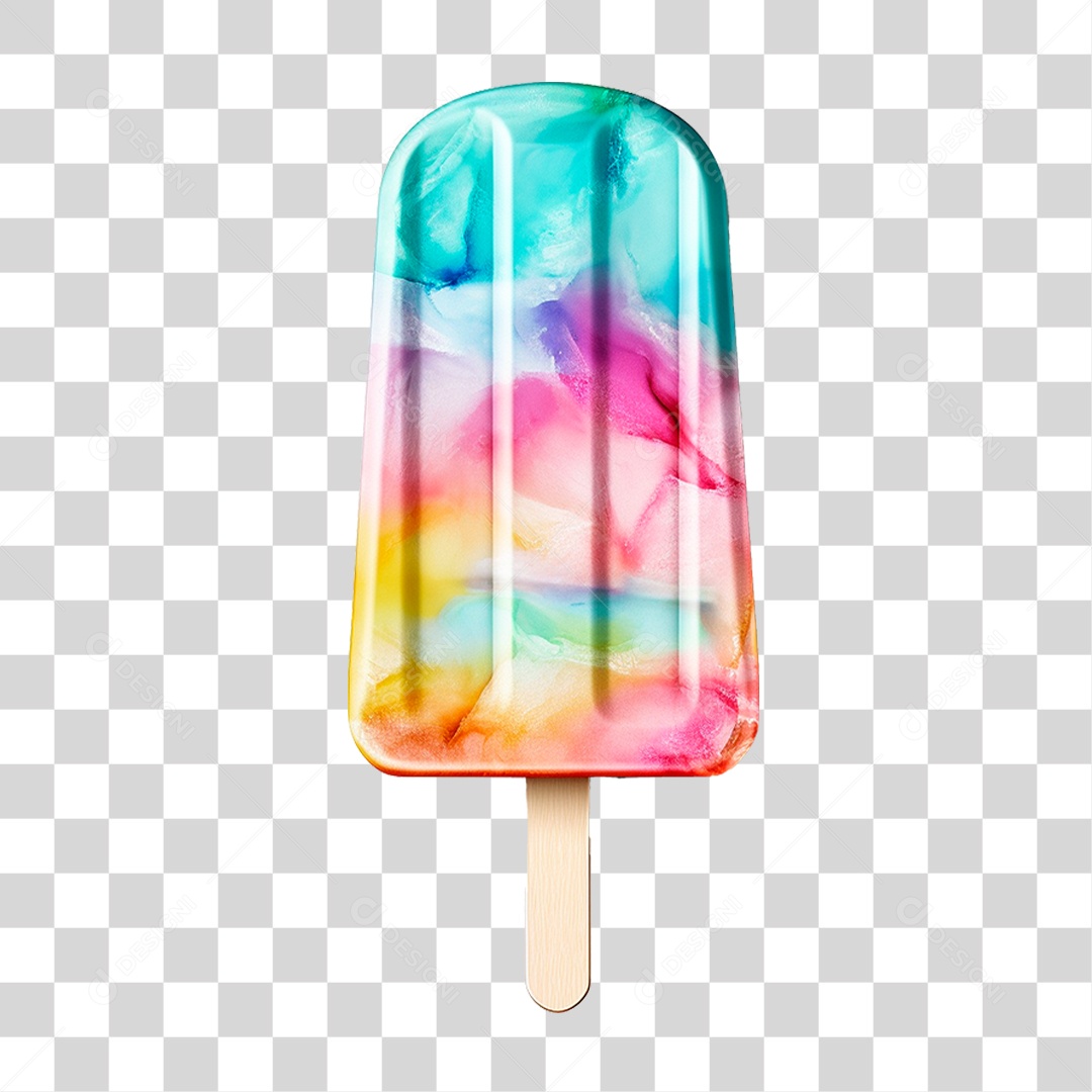 Picolé Colorido PNG Transparente