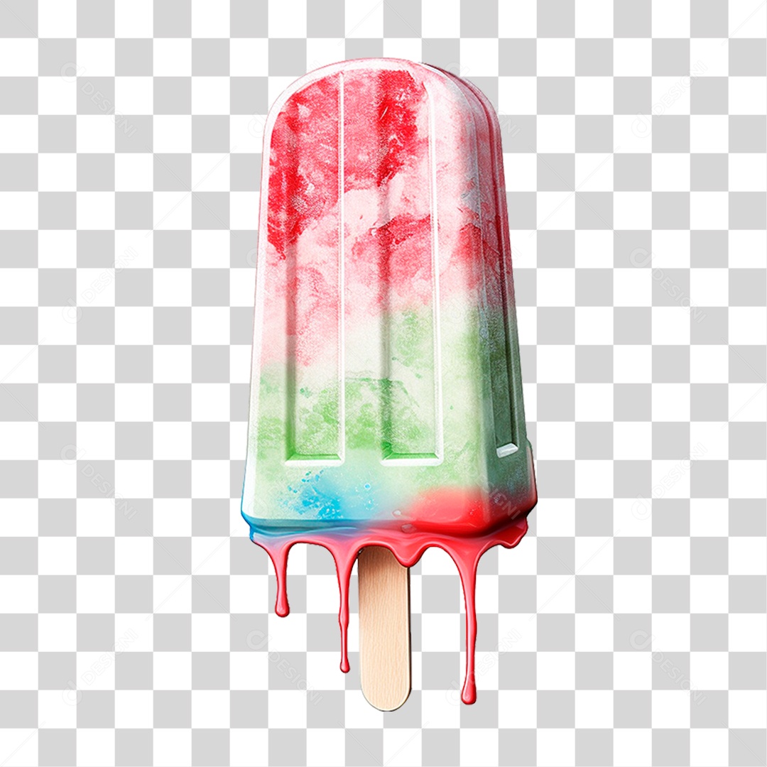 Picolé Colorido PNG Transparente